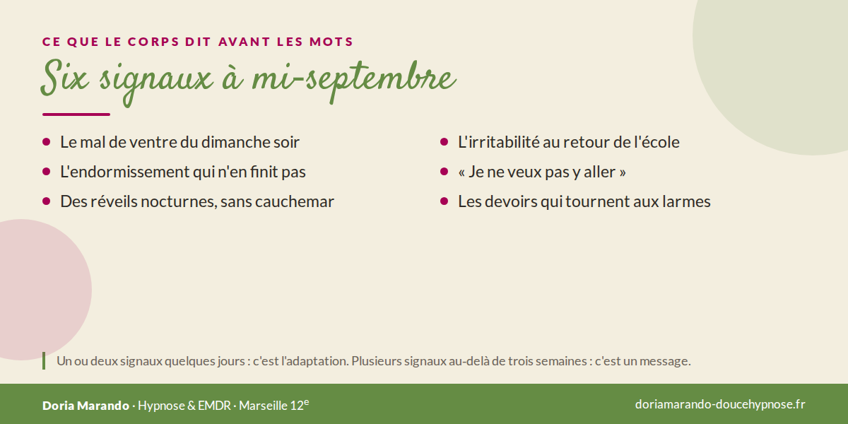 Six signaux de stress de la rentrée scolaire chez l'enfant à repérer à la mi-septembre